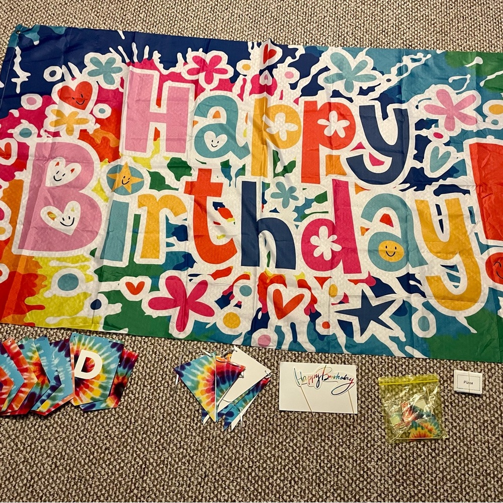 Tie-dye Birthday Decorations